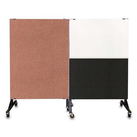 United Visual Products Enclosed Corkboard, 3 Door, 96"x48", 4" Fra, UV3427-WHITE-SURF UV3427-WHITE-SURF